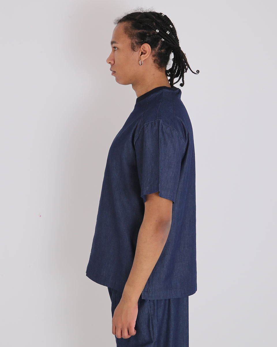 Msm Studio Chambray crew neck T-Shirt 