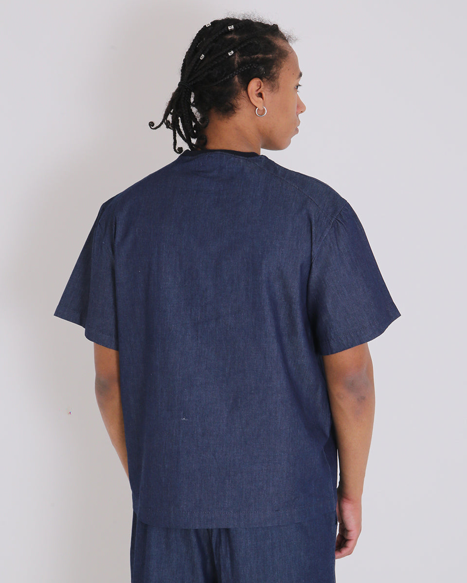 Msm Studio Chambray crew neck T-Shirt 