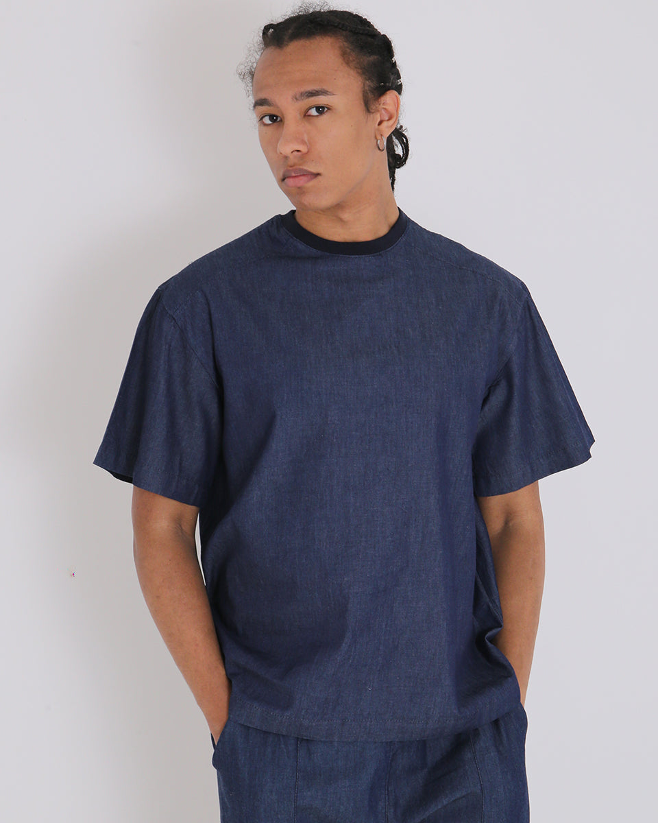 Msm Studio T-Shirt girocollo in Chambray