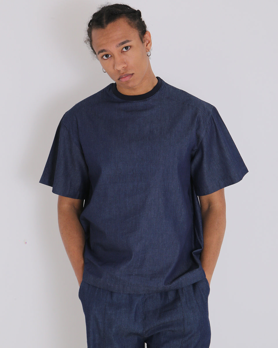 Msm Studio T-Shirt girocollo in Chambray