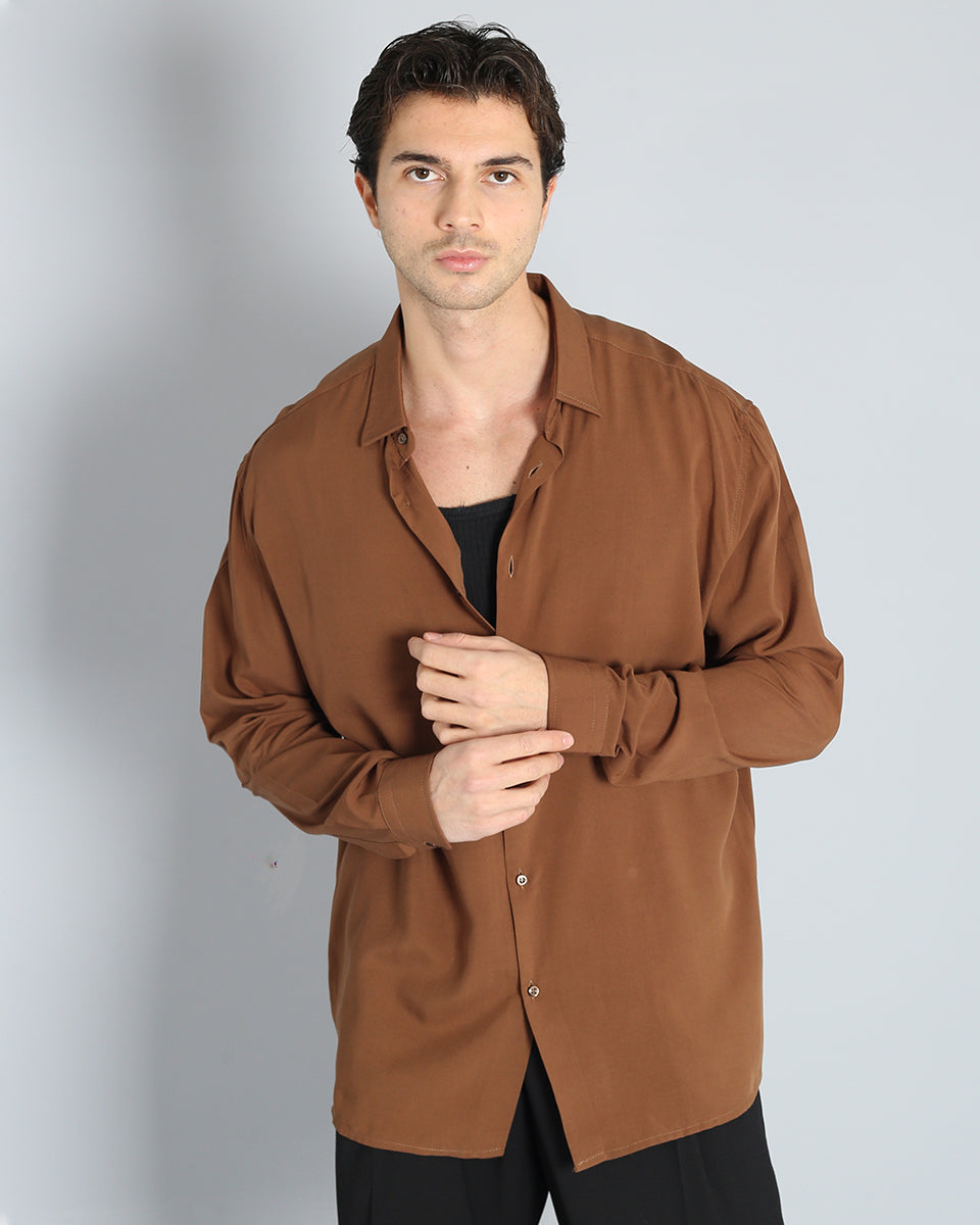 Msm Studio Solid Color Viscose Shirt 