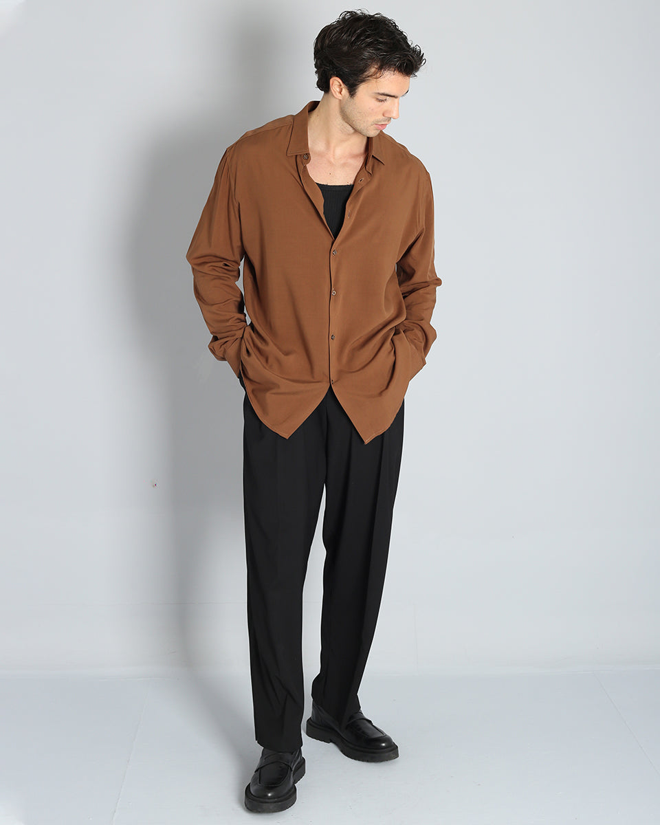 Msm Studio Solid Color Viscose Shirt 