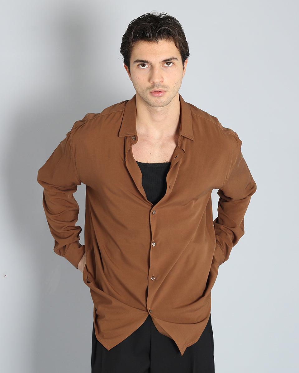 Msm Studio Solid Color Viscose Shirt 