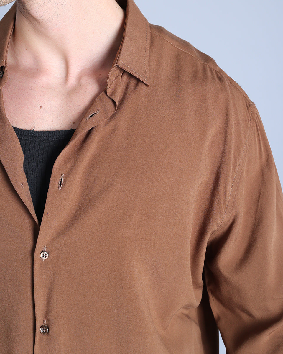 Msm Studio Solid Color Viscose Shirt 