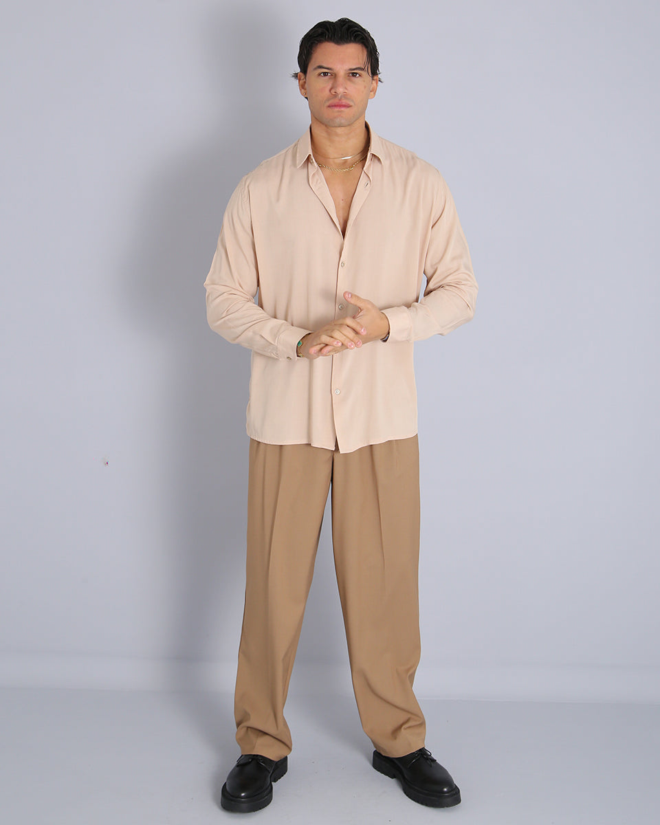 Msm Studio Solid Color Viscose Shirt 