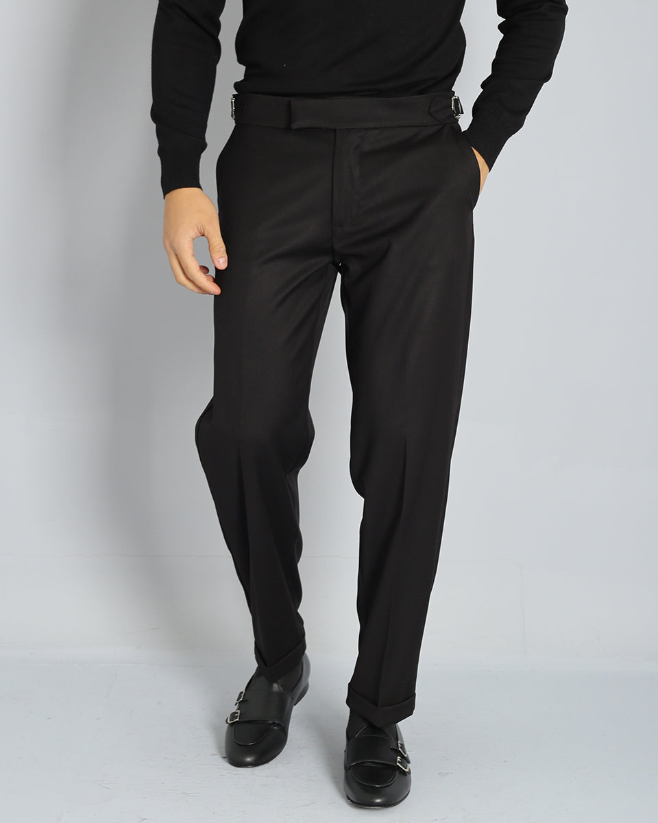 Structured Pants with Buckle 