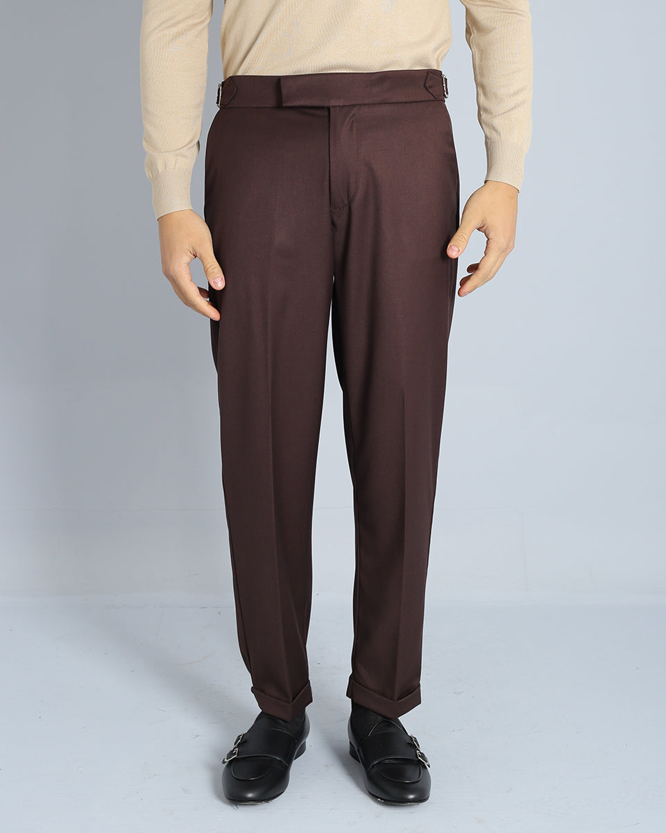 Structured Pants with Buckle 