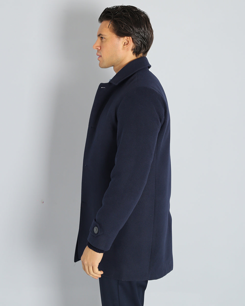 Cappotto monopetto con colletto