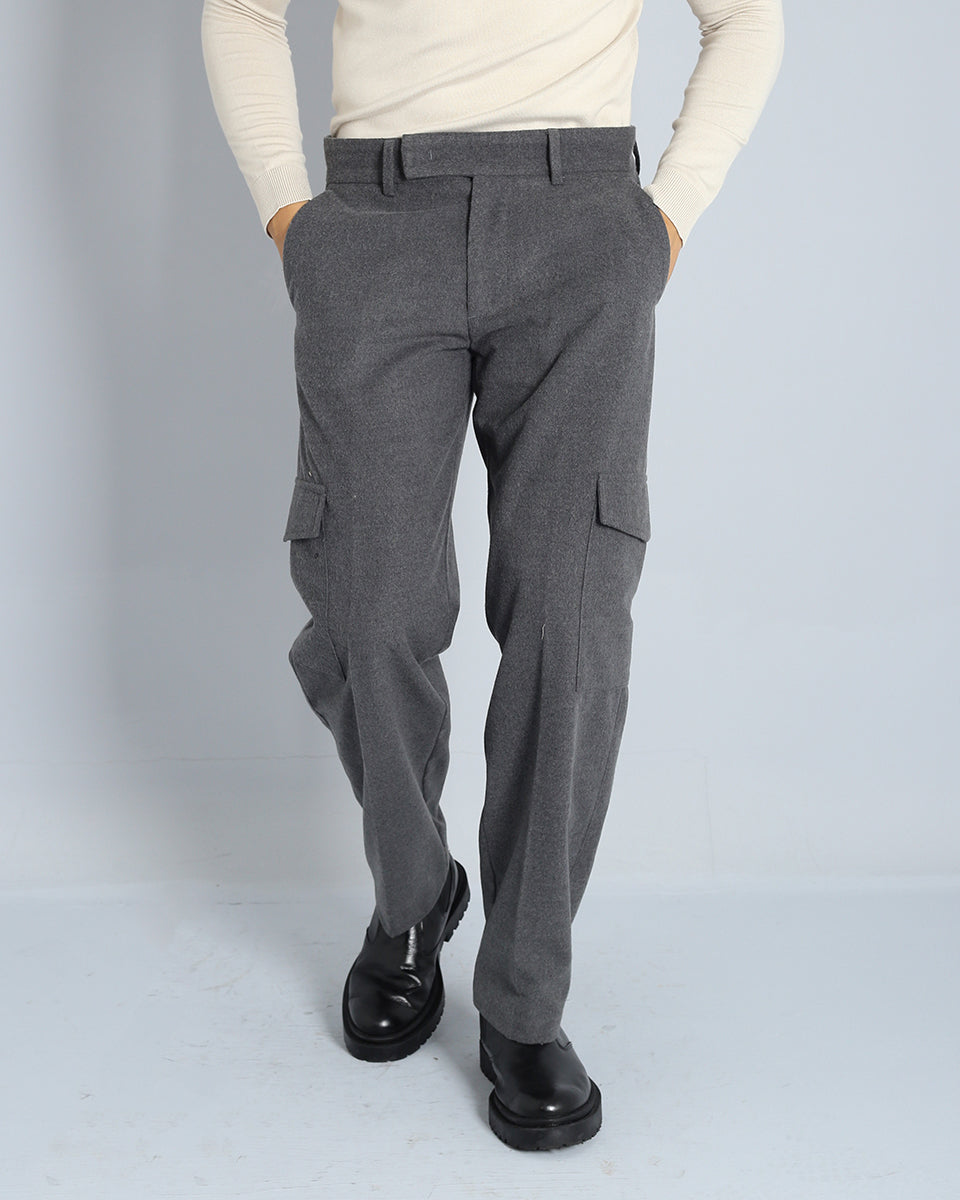 Pantalone Wide fit Cargo in panno