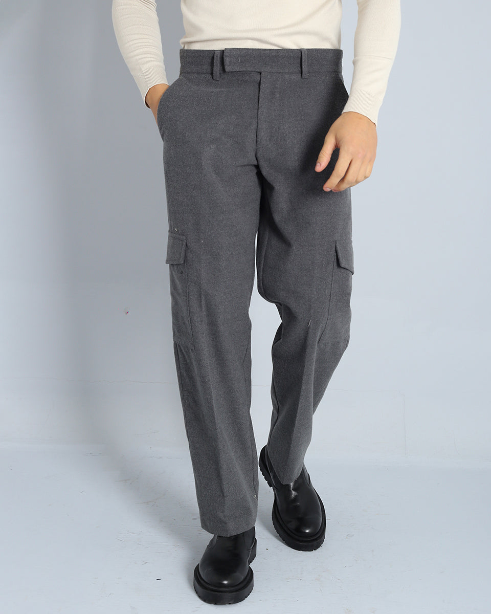 Pantalone Wide fit Cargo in panno