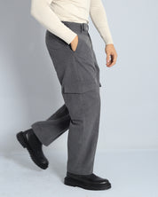 Pantalone Wide fit Cargo in panno