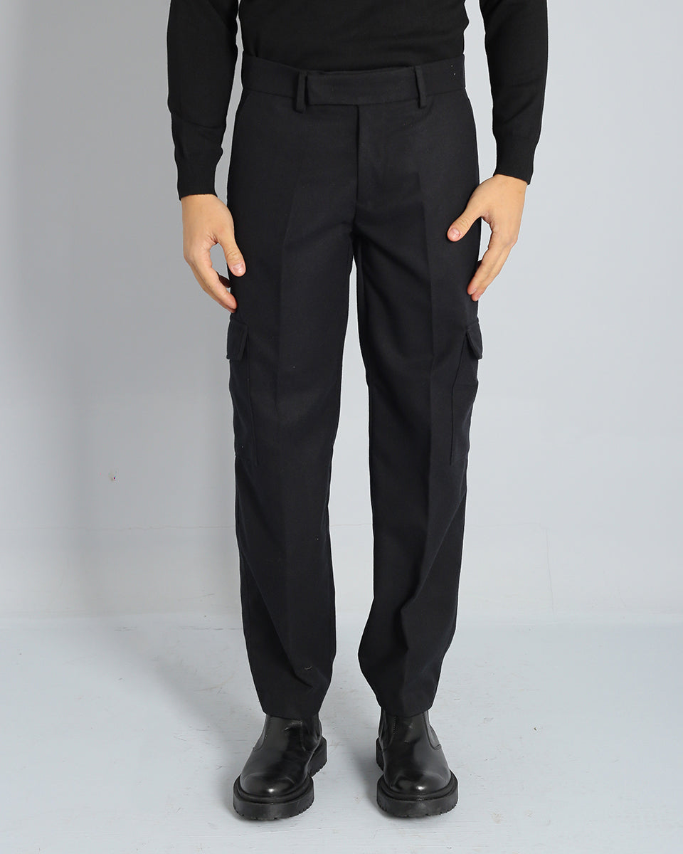 Pantalone Wide fit Cargo in panno