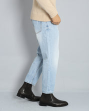 Denim Cropped Fit Effetto Slavato