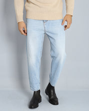 Denim Cropped Fit Effetto Slavato