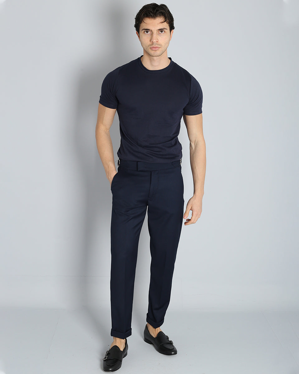 Structured Pants with Buckle 