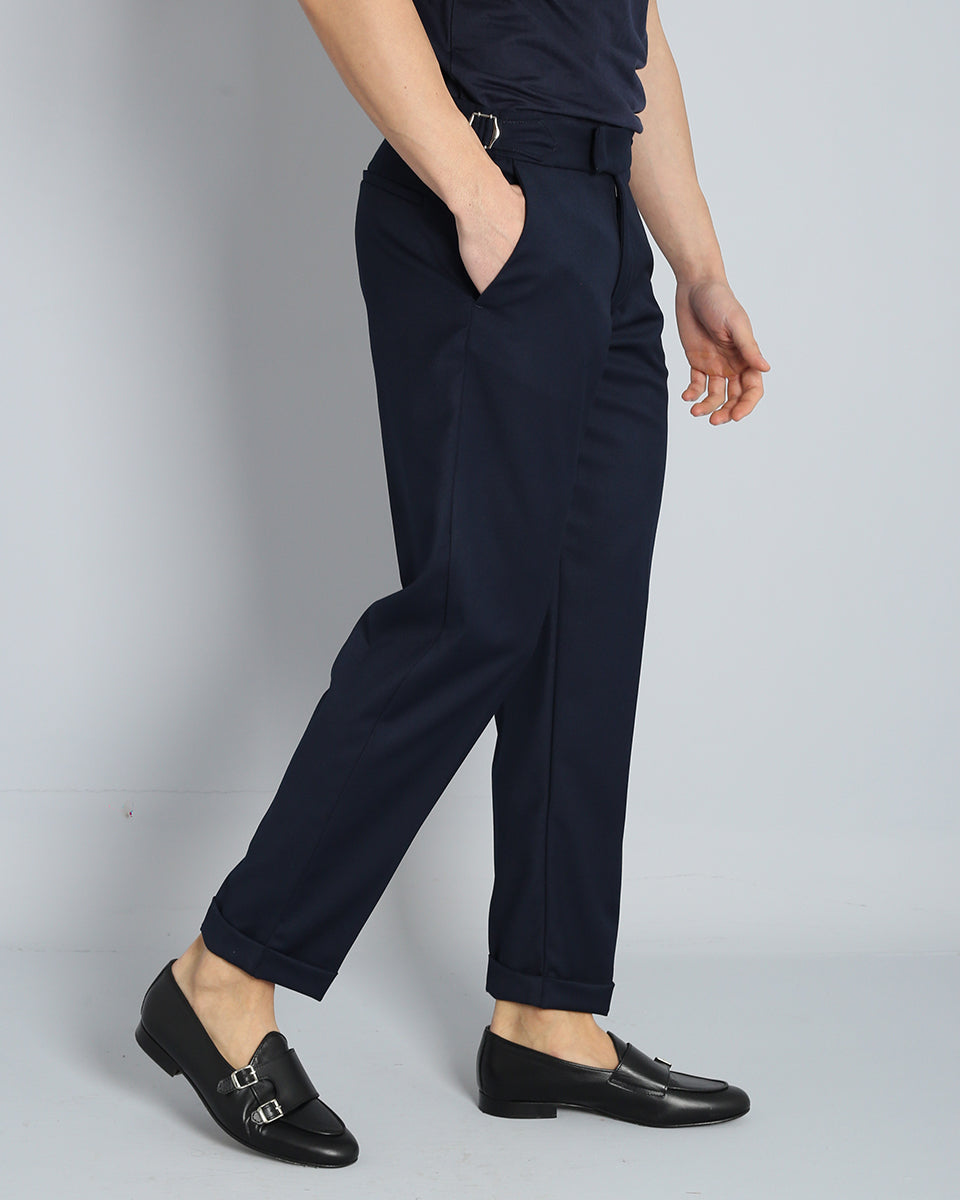 Structured Pants with Buckle 