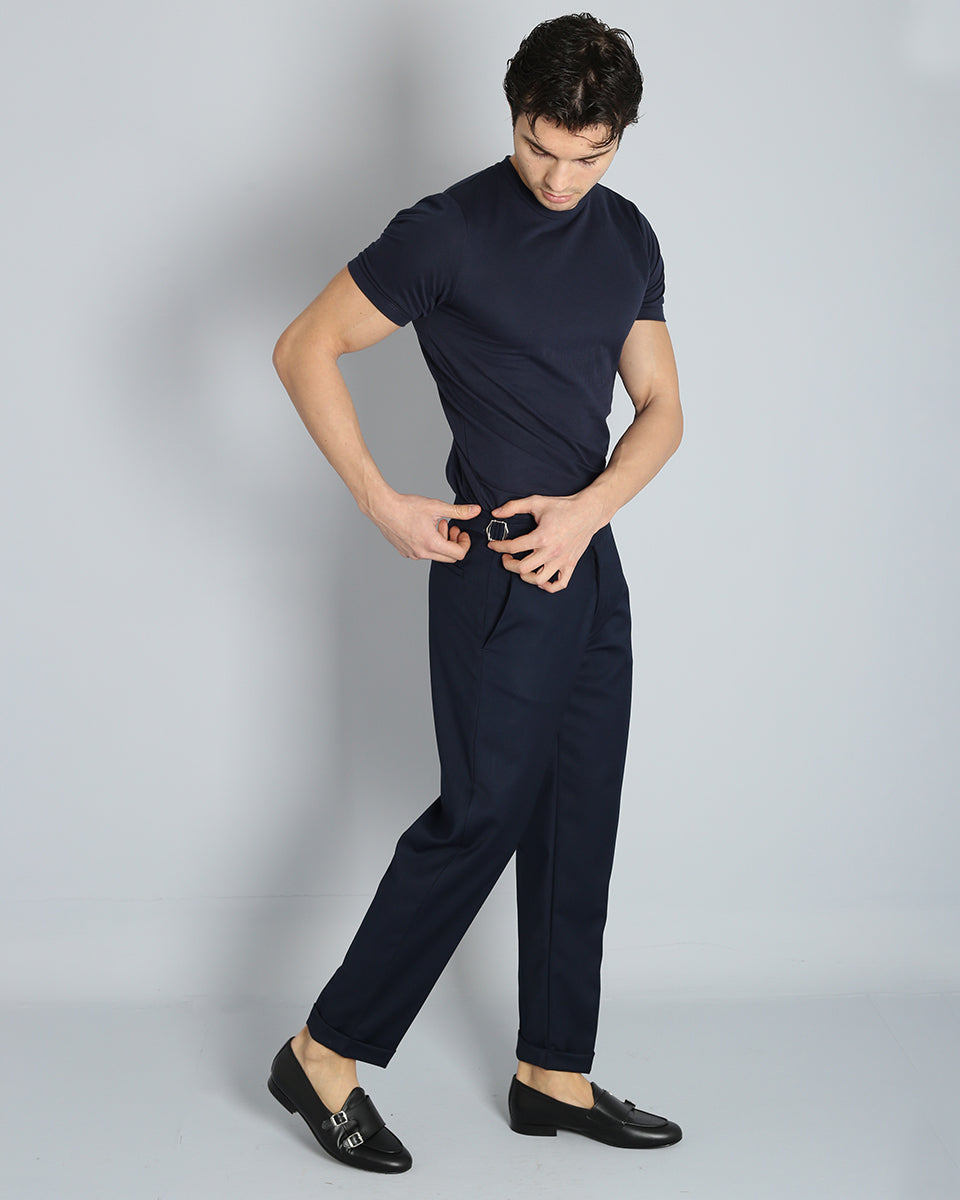 Structured Pants with Buckle 