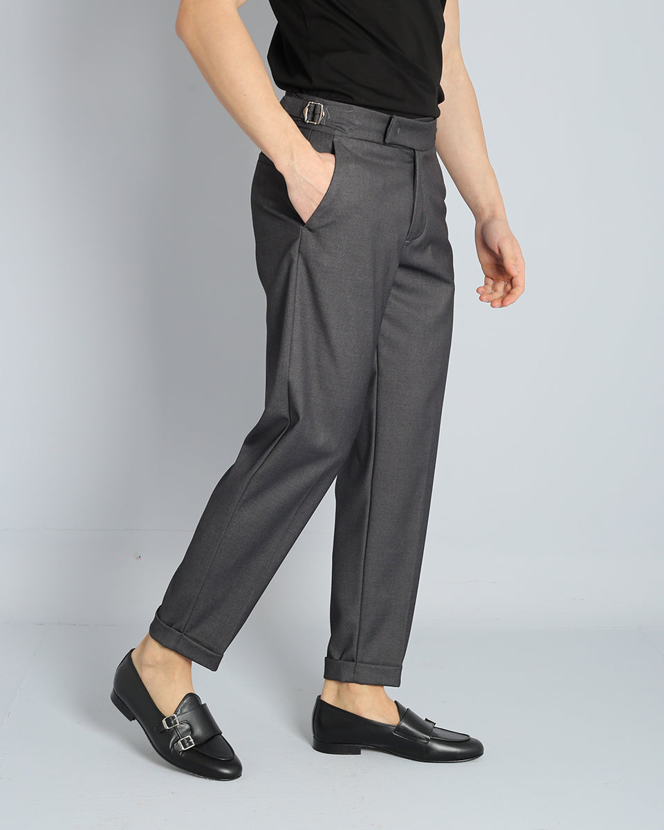 Structured Pants with Buckle 