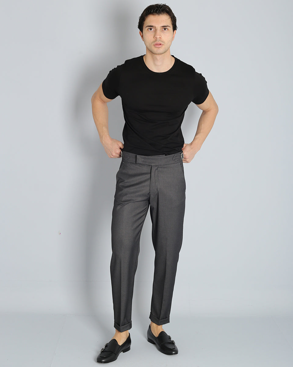 Structured Pants with Buckle 