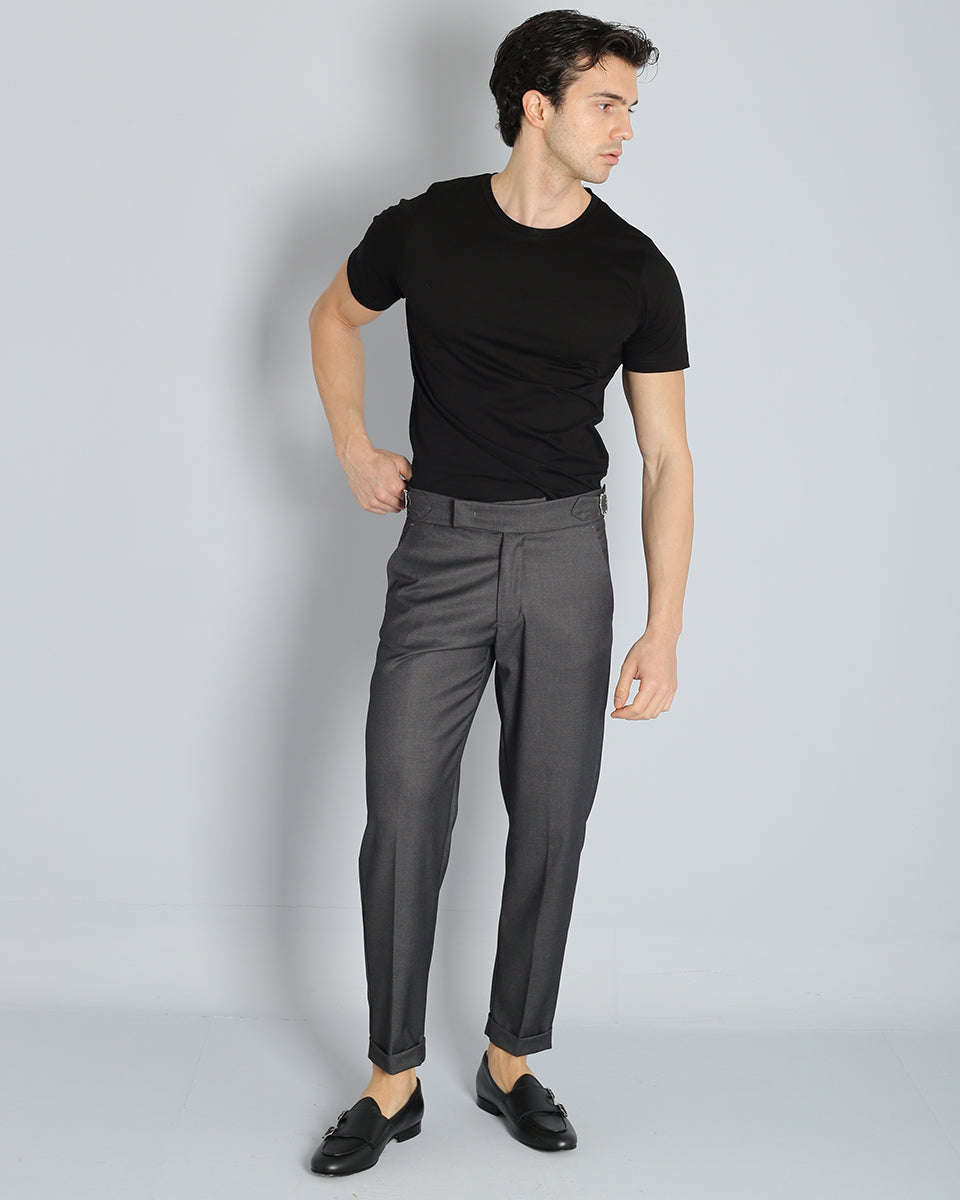 Structured Pants with Buckle 