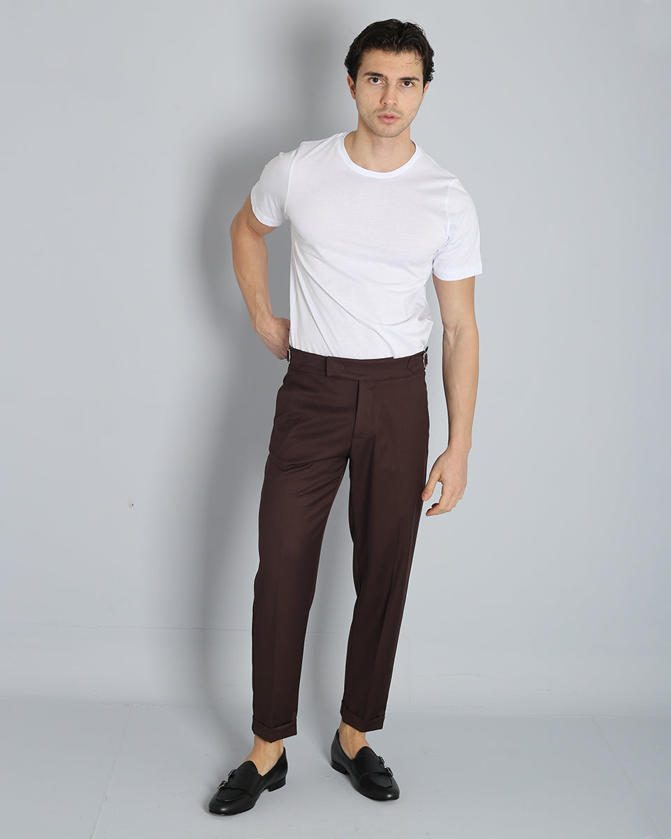 Structured Pants with Buckle 