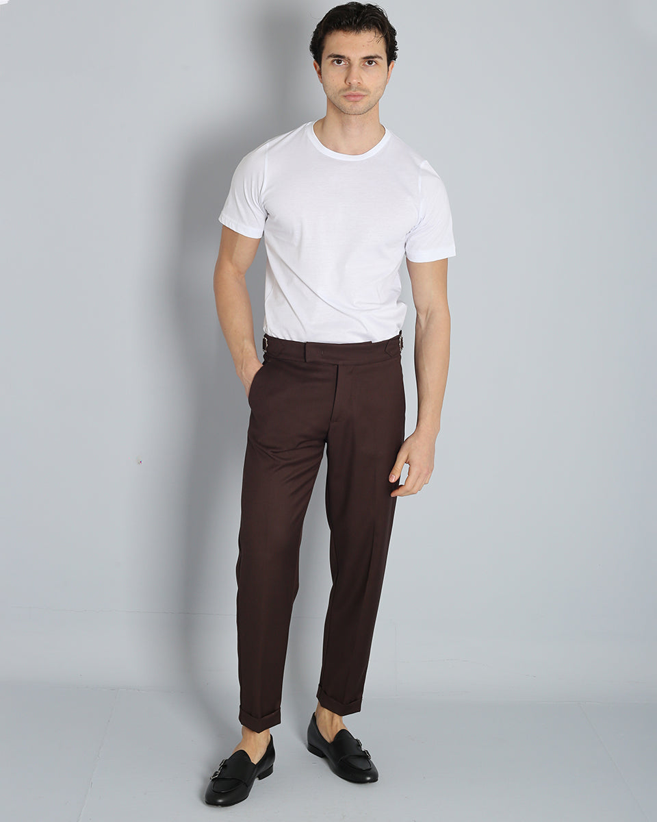 Structured Pants with Buckle 