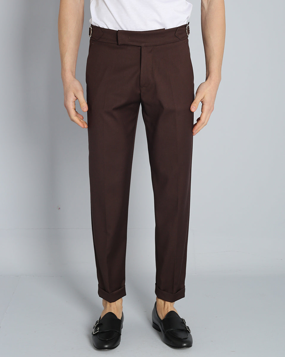 Structured Pants with Buckle 