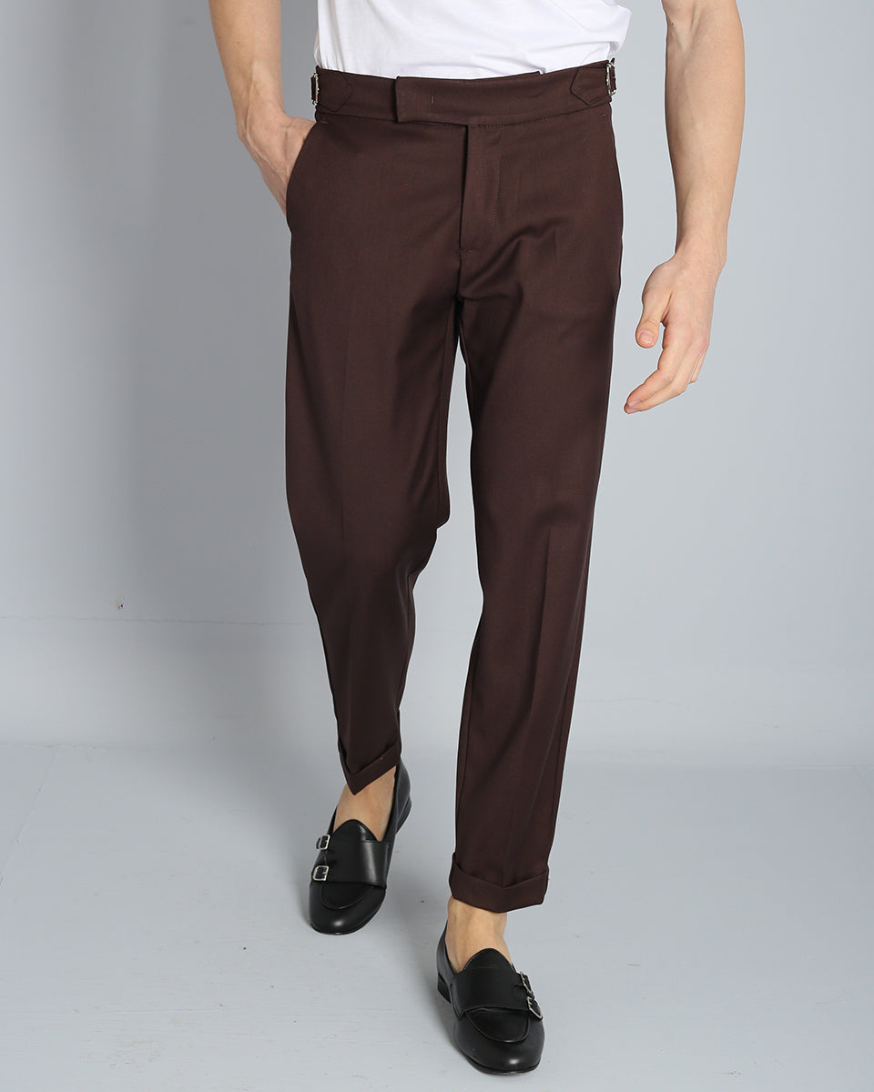 Structured Pants with Buckle 