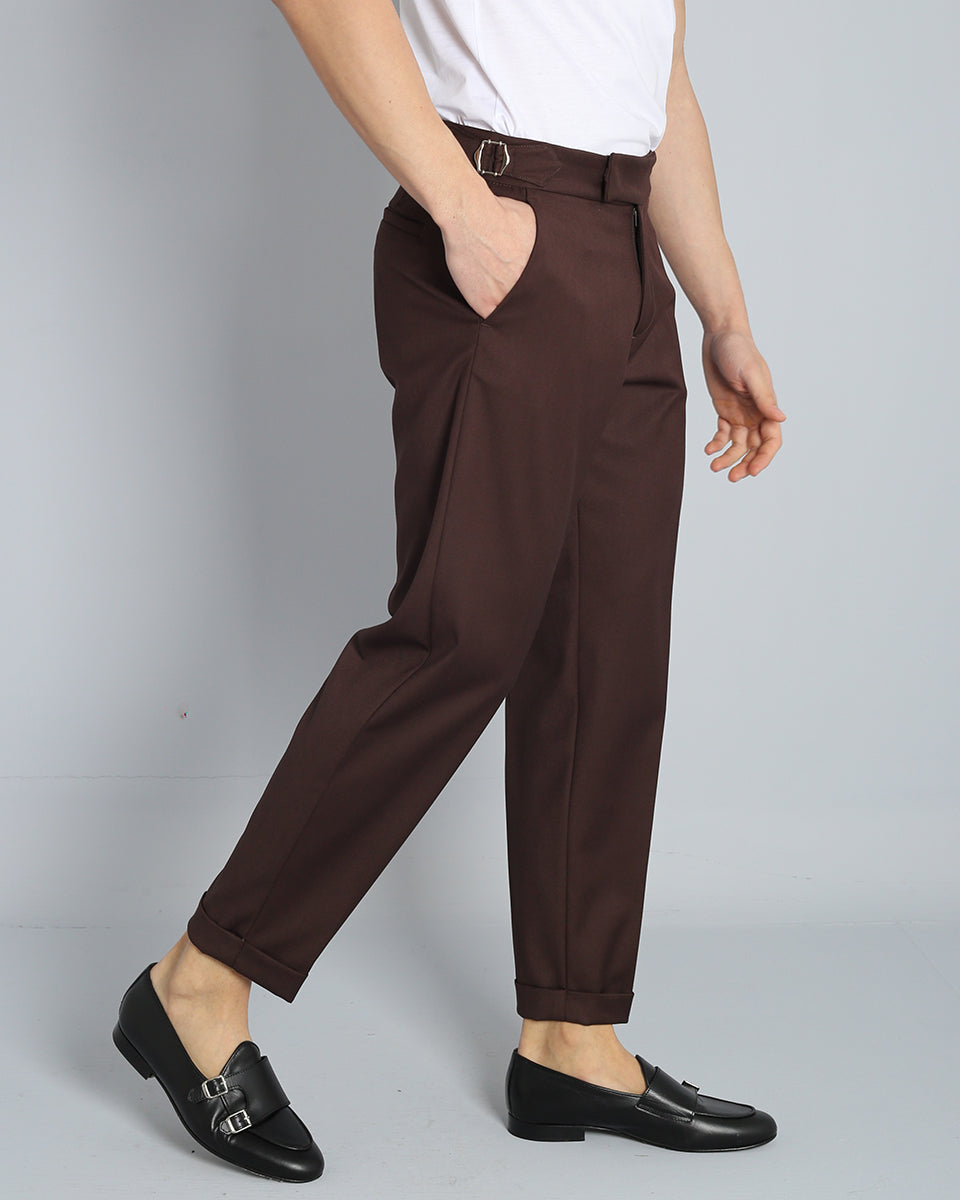 Structured Pants with Buckle 