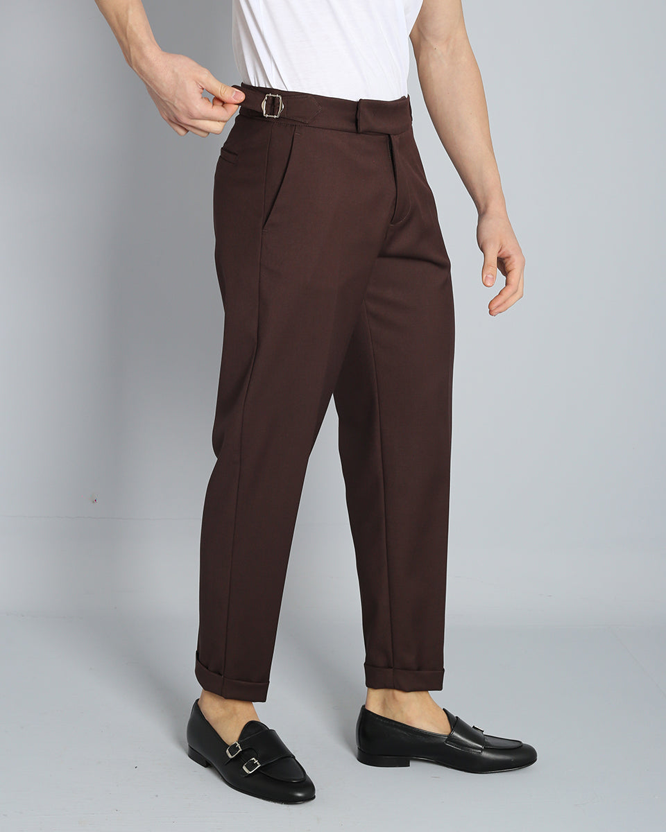 Structured Pants with Buckle 