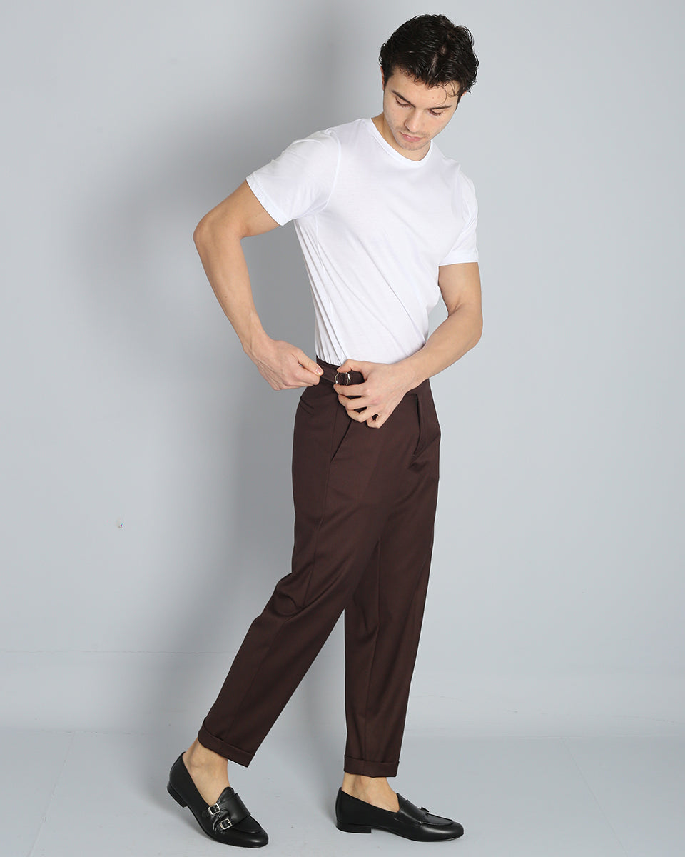 Structured Pants with Buckle 