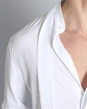 Camicia morbida in viscosa con fiocco