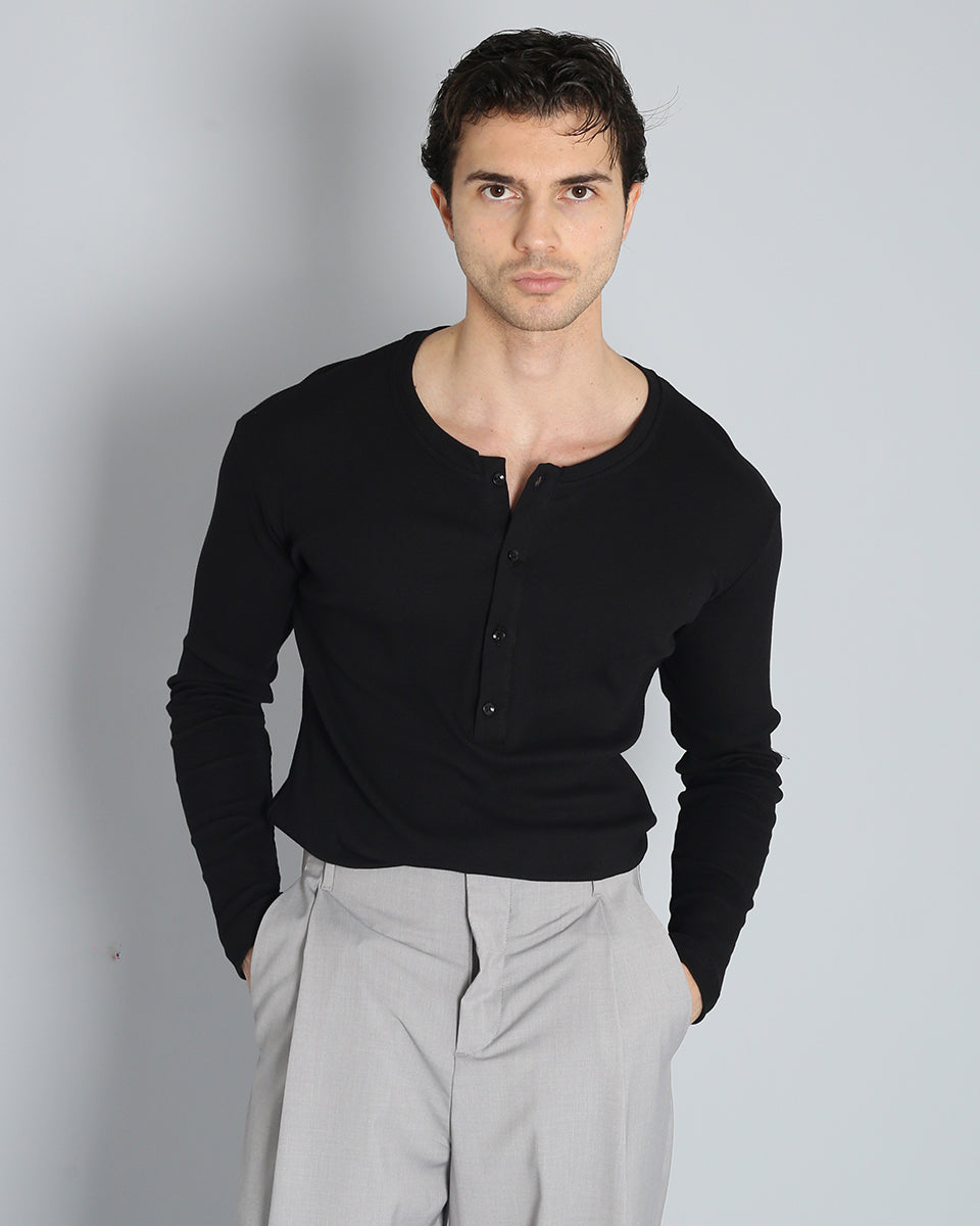 Msm Studio T-shirt Serafino in rib