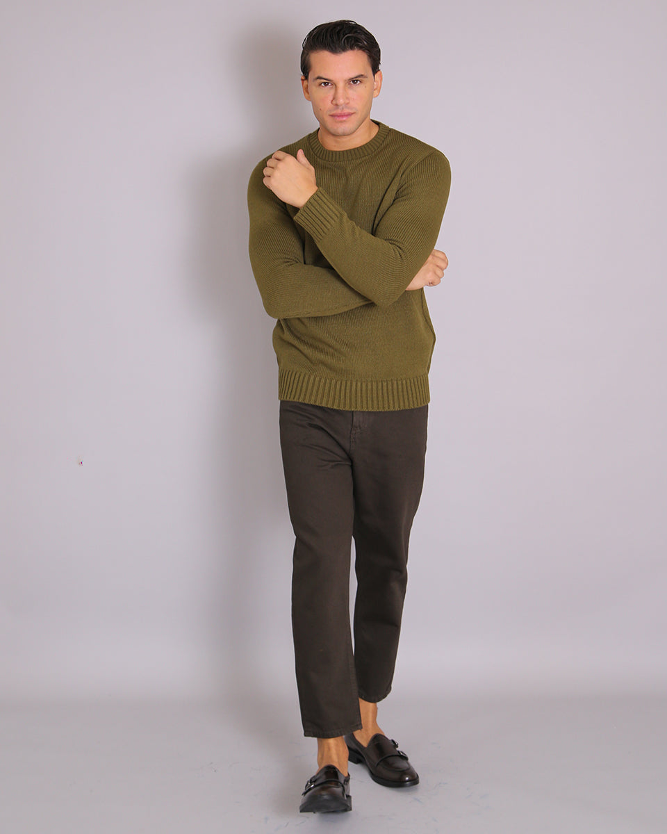 Msm Studio Crew Neck Sweater in Shaved Wool