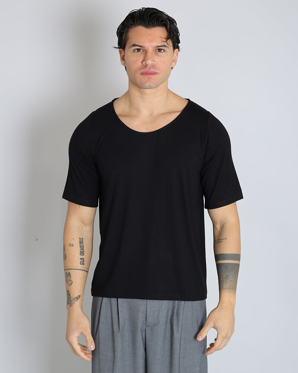 Msm Studio Viscose Boat Neck T-Shirt