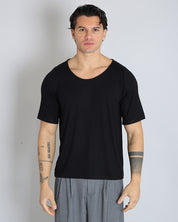 Msm Studio Viscose Boat Neck T-Shirt