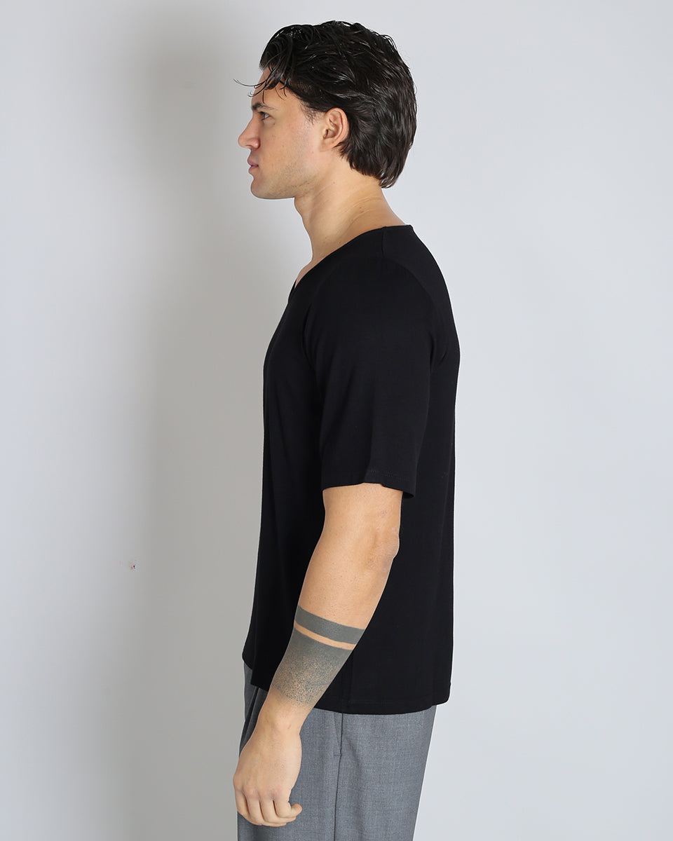 Msm Studio Viscose Boat Neck T-Shirt