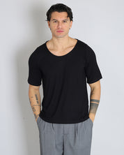 Msm Studio Viscose Boat Neck T-Shirt