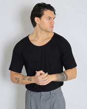 Msm Studio Viscose Boat Neck T-Shirt