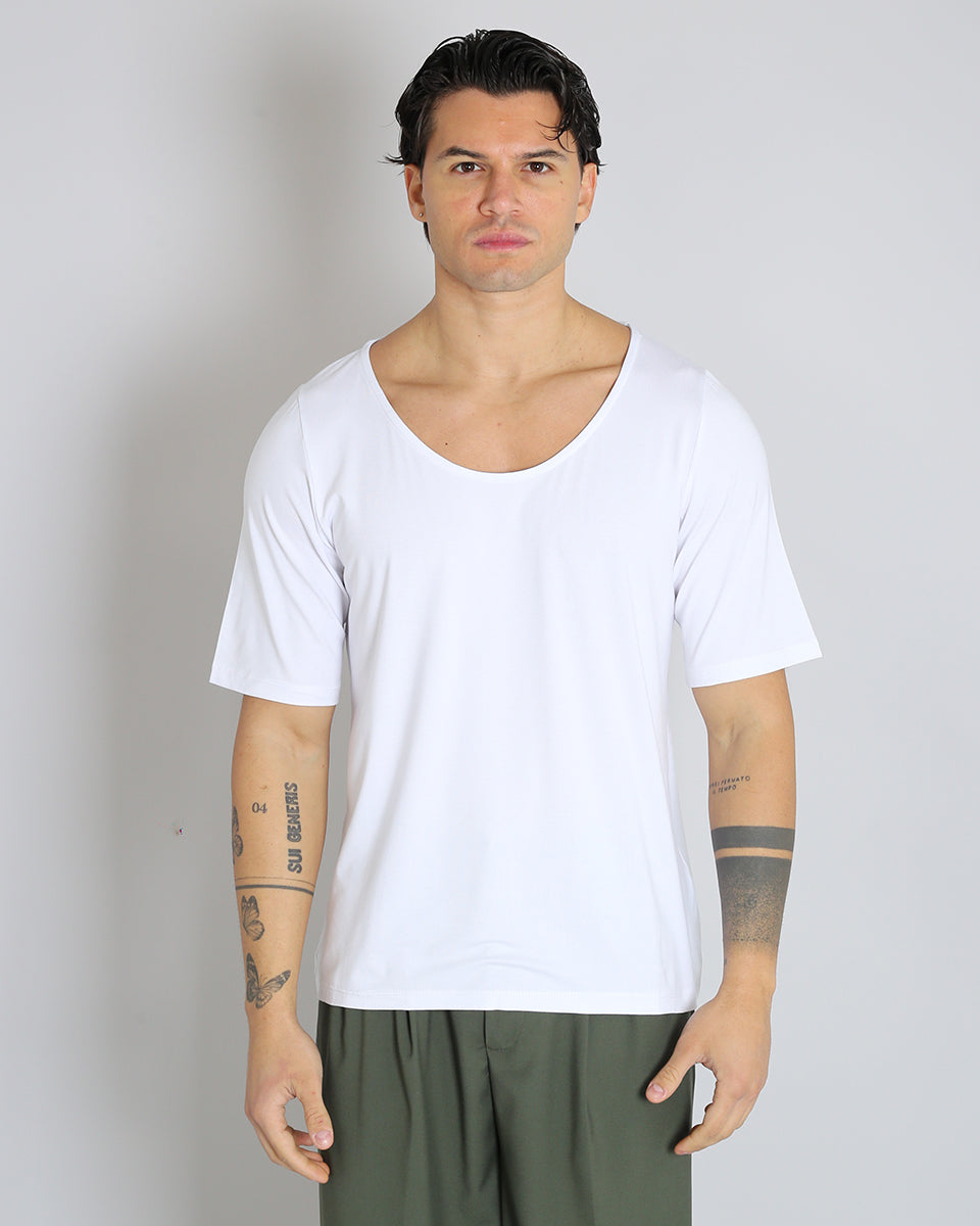 Msm Studio Viscose Boat Neck T-Shirt