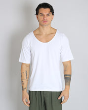 Msm Studio Viscose Boat Neck T-Shirt