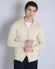 Cardigan con colletto in filo