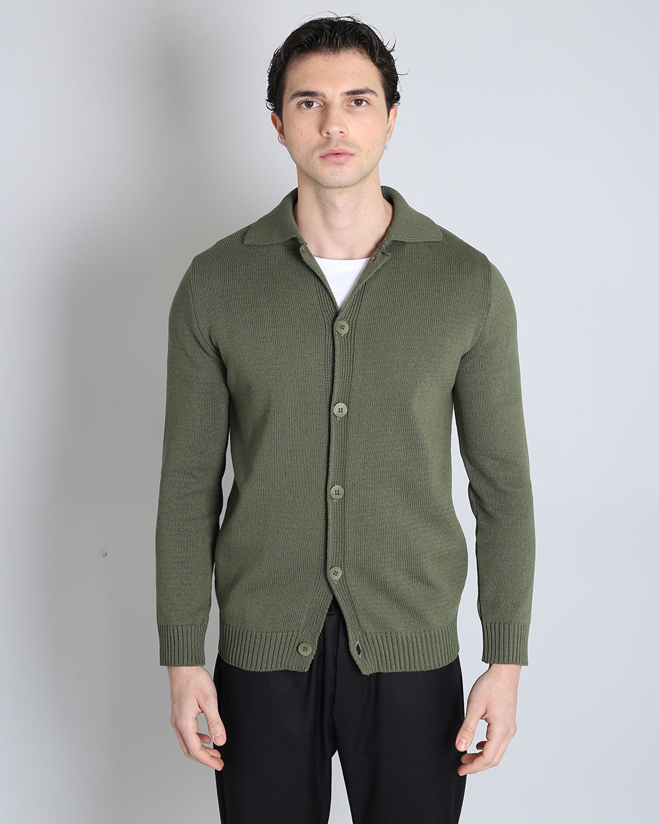 Slim Fit Cardigan in Thread