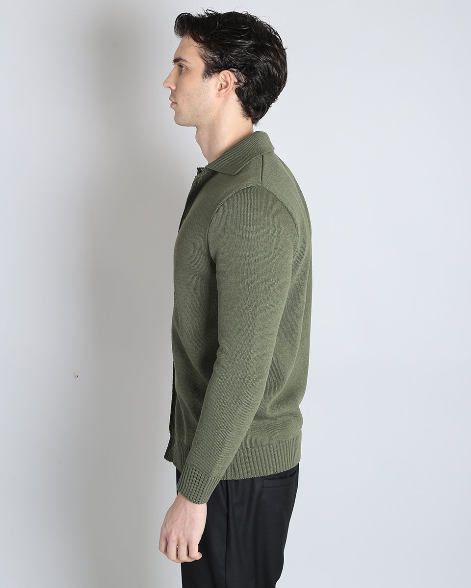 Slim Fit Cardigan in Thread