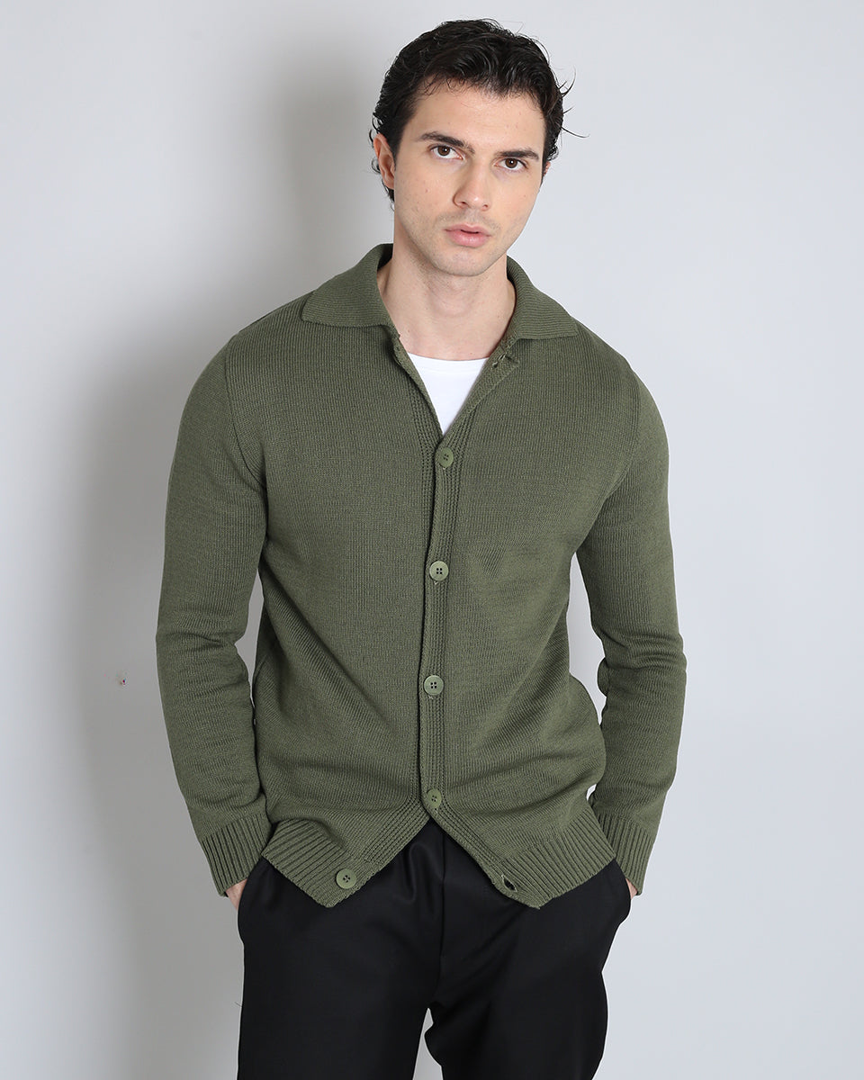 Slim Fit Cardigan in Thread