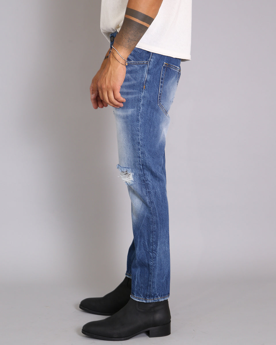 Msm Studio Denim Regular fit Slavato con rotture