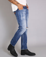 Msm Studio Denim Regular fit Slavato con rotture