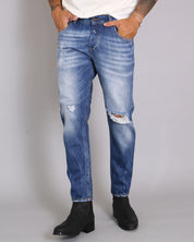 Msm Studio Denim Regular fit Slavato con rotture