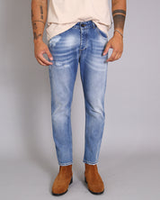 Msm Studio Denim Regular fit Slavato con taglio