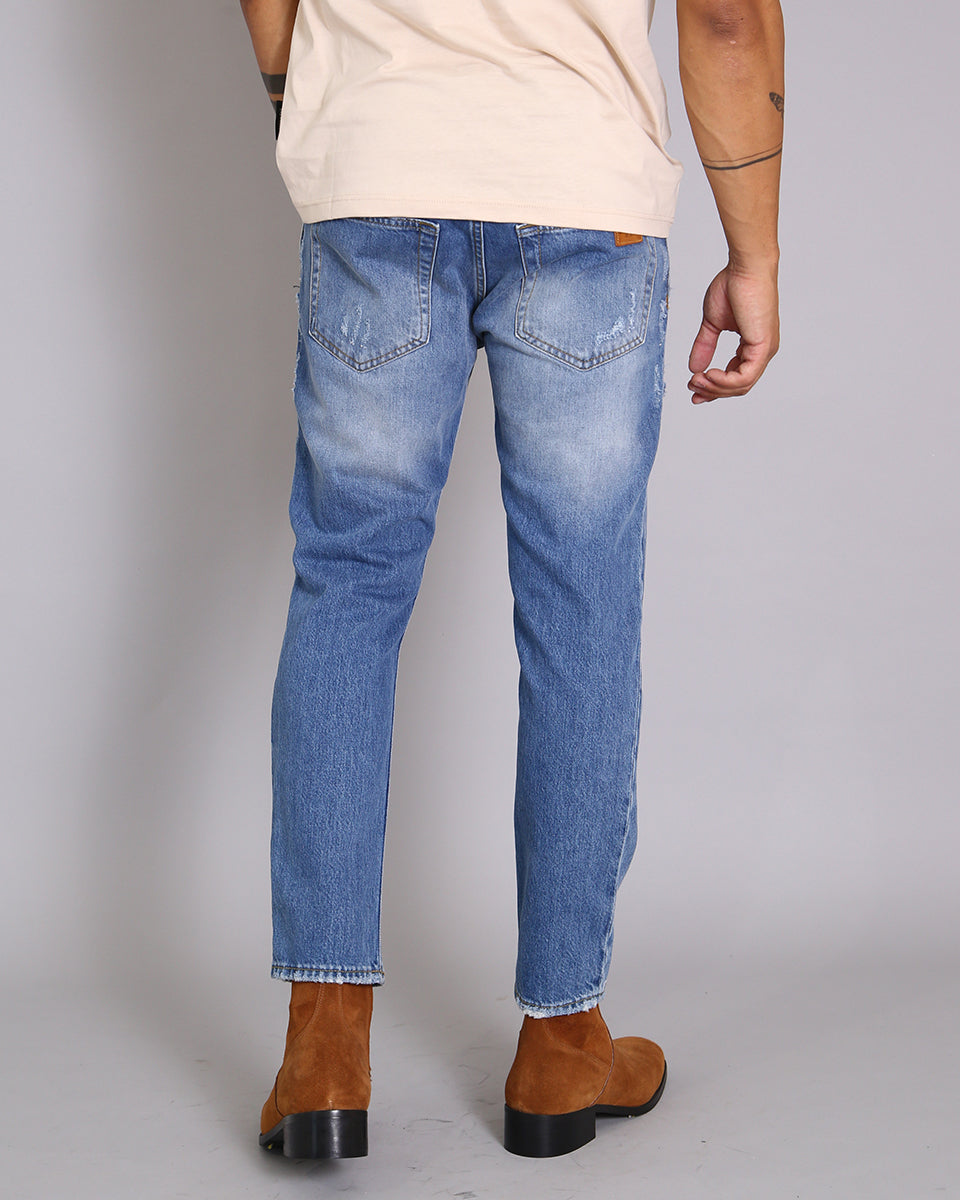 Msm Studio Denim Regular fit Slavato con taglio